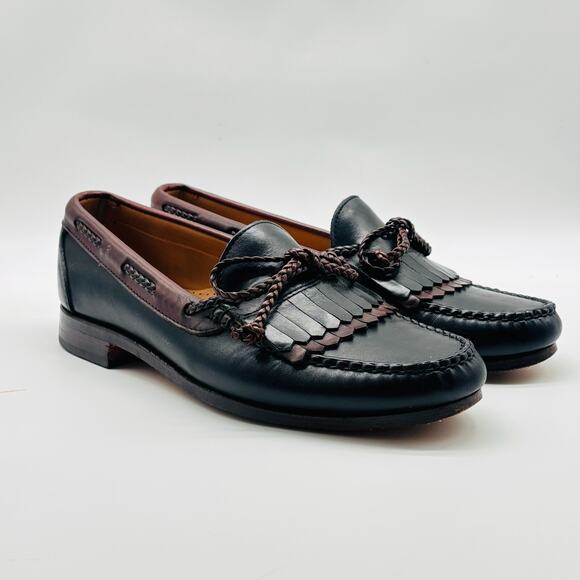 Allen Edmonds Loafers Mens 8.5 Brown Black Leather Woodstock Tassels Shoes main image 5